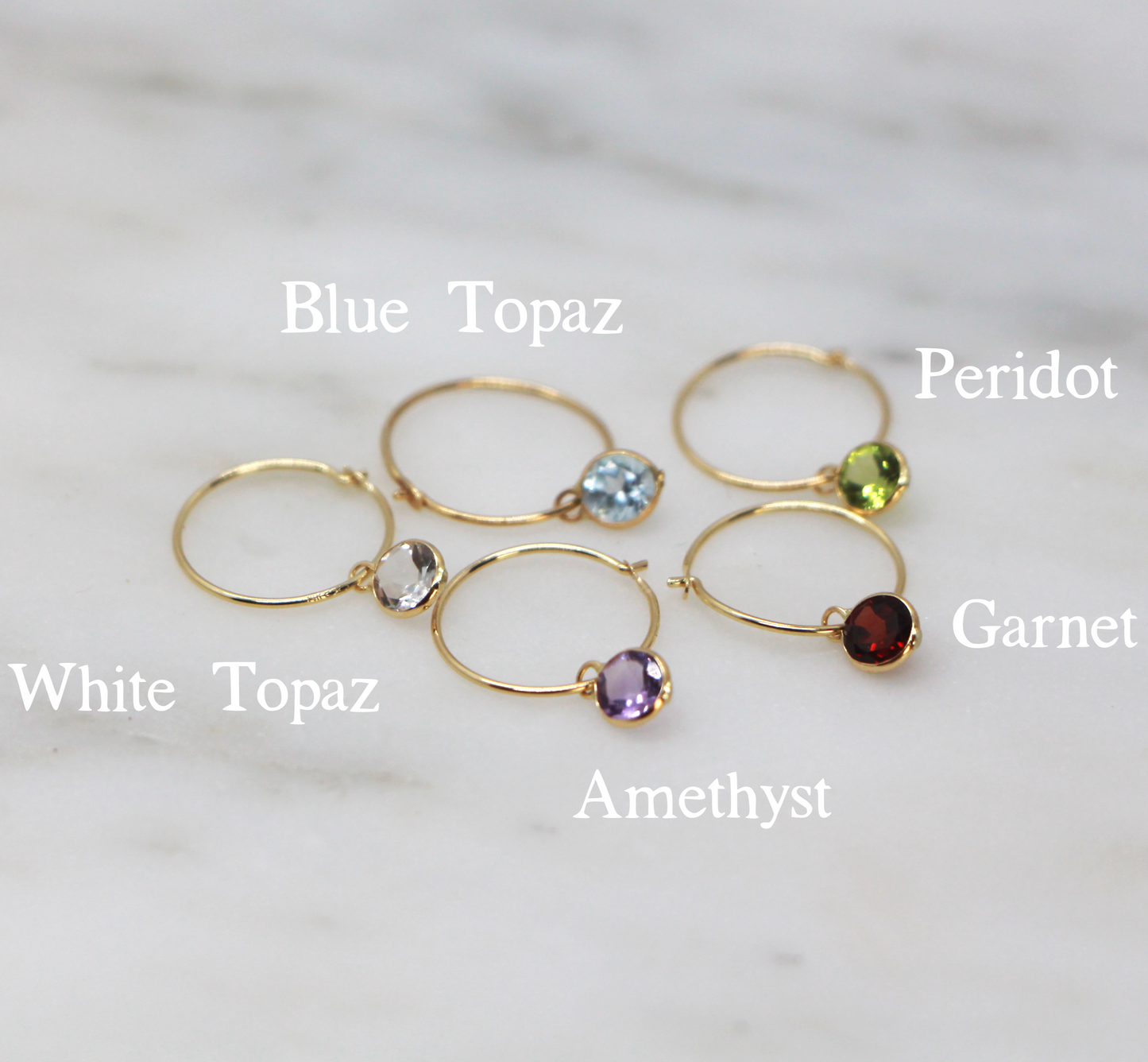 Aros con gemas de 14 quilates