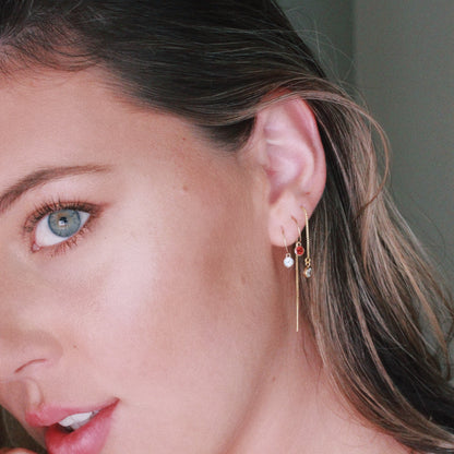 Aros con gemas de 14 quilates